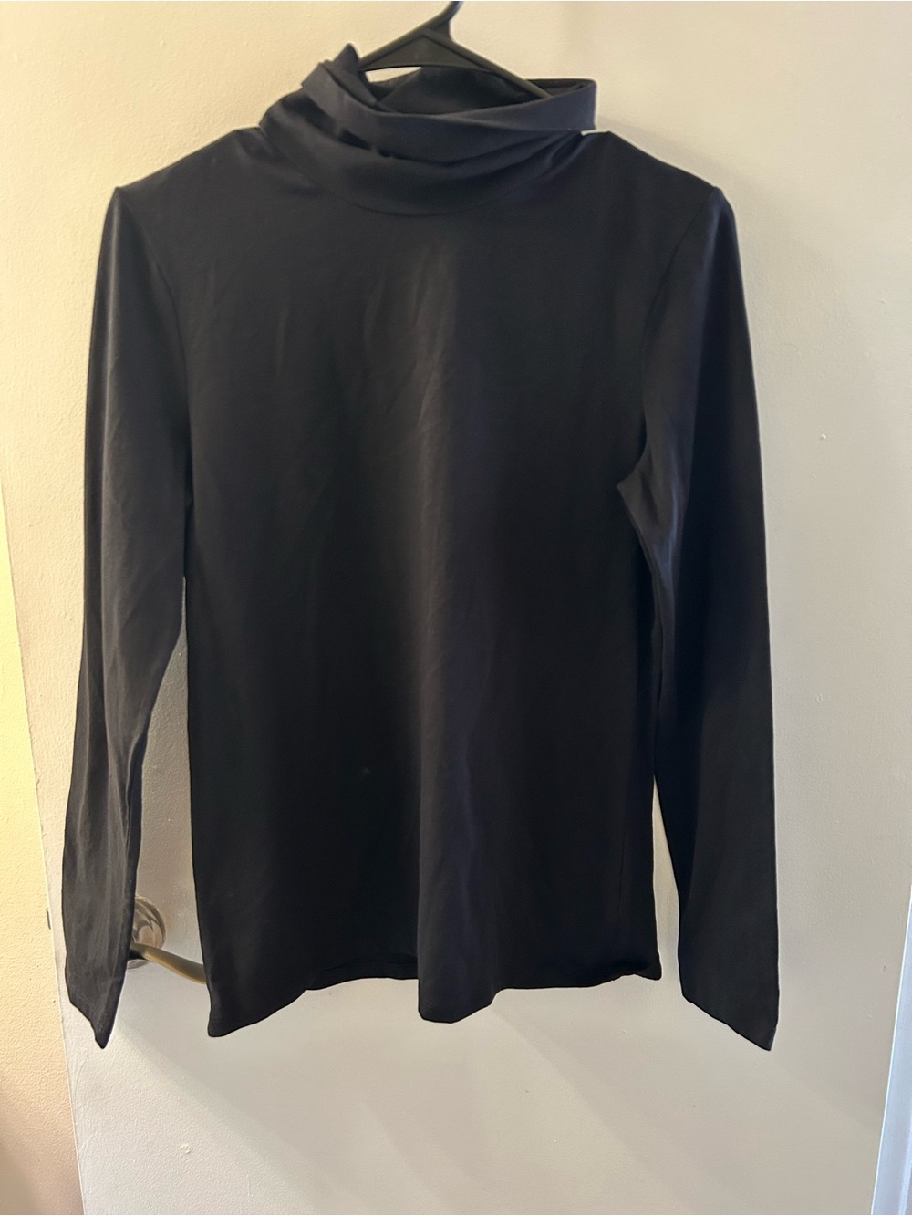 Talbots Black Long-Sleeve Mock Neck Top